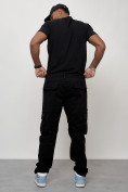 Оптом Джинсы карго мужские большого размера черного цвета 2416Ch в Алма-Ате, фото 13