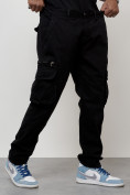Оптом Джинсы карго мужские большого размера черного цвета 2416Ch в Сочи, фото 3