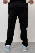 Оптом Джинсы карго мужские большого размера черного цвета 2416Ch в Кемерово, фото 4