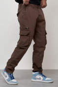Оптом Джинсы карго мужские большого размера коричневого цвета 2416K в Перми, фото 3