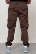 Оптом Джинсы карго мужские большого размера коричневого цвета 2416K в Уфе, фото 4