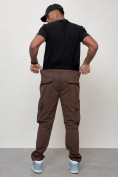 Оптом Джинсы карго мужские большого размера коричневого цвета 2416K, фото 8