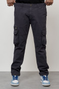 Оптом Джинсы карго мужские большого размера темно-серого цвета 2416TC в Сочи, фото 4