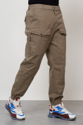 Оптом Джинсы карго мужские с накладными карманами бежевого цвета 2417B во Владивостоке, фото 3