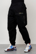 Оптом Джинсы карго мужские с накладными карманами черного цвета 2417Ch в Новосибирске, фото 6