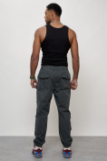 Оптом Джинсы карго мужские с накладными карманами темно-серого цвета 2417TC в Волгоградке, фото 4