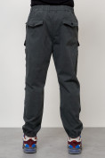 Оптом Джинсы карго мужские с накладными карманами темно-серого цвета 2417TC в Перми, фото 8