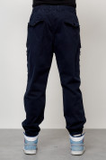 Оптом Джинсы карго мужские с накладными карманами темно-синего цвета 2417TS, фото 8