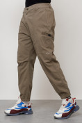 Оптом Джинсы карго мужские с накладными карманами бежевого цвета 2419B, фото 2