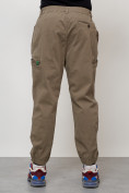 Оптом Джинсы карго мужские с накладными карманами бежевого цвета 2419B в Омске, фото 4