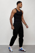 Оптом Джинсы карго мужские с накладными карманами черного цвета 2419Ch в Барнауле, фото 7