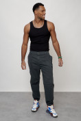Оптом Джинсы карго мужские с накладными карманами темно-серого цвета 2419TC, фото 11