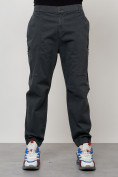 Оптом Джинсы карго мужские с накладными карманами темно-серого цвета 2419TC в Екатеринбурге, фото 5