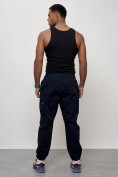Оптом Джинсы карго мужские с накладными карманами темно-синего цвета 2419TS, фото 11