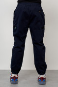 Оптом Джинсы карго мужские с накладными карманами темно-синего цвета 2419TS, фото 4