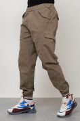 Оптом Джинсы карго мужские с накладными карманами бежевого цвета 2420B во Владивостоке, фото 6