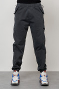 Оптом Джинсы карго мужские с накладными карманами темно-серого цвета 2420TC, фото 5