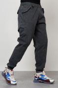 Оптом Джинсы карго мужские с накладными карманами темно-серого цвета 2420TC, фото 7