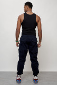 Оптом Джинсы карго мужские с накладными карманами темно-синего цвета 2420TS, фото 11