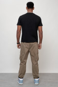 Оптом Джинсы карго мужские с накладными карманами бежевого цвета 2421B в Перми, фото 12