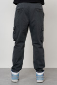 Оптом Джинсы карго мужские с накладными карманами темно-серого цвета 2421TC, фото 7