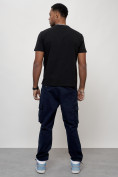 Оптом Джинсы карго мужские с накладными карманами темно-синего цвета 2421TS, фото 4