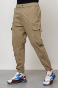 Оптом Джинсы карго мужские с накладными карманами бежевого цвета 2422B в Ярославле, фото 8