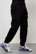 Оптом Джинсы карго мужские с накладными карманами черного цвета 2422Ch в Самаре, фото 7