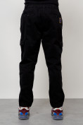 Оптом Джинсы карго мужские с накладными карманами черного цвета 2422Ch в Новосибирске, фото 8