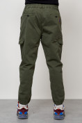 Оптом Джинсы карго мужские с накладными карманами цвета хаки 2422Kh в Самаре, фото 4