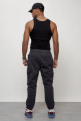 Оптом Джинсы карго мужские с накладными карманами темно-серого цвета 2422TC, фото 4