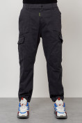 Оптом Джинсы карго мужские с накладными карманами темно-серого цвета 2422TC, фото 5
