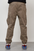 Оптом Джинсы карго мужские с накладными карманами бежевого цвета 2423B, фото 8