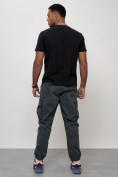 Оптом Джинсы карго мужские с накладными карманами темно-серого цвета 2423TC в Тюмени, фото 6