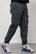 Оптом Джинсы карго мужские с накладными карманами темно-серого цвета 2423TC в Баку, фото 9