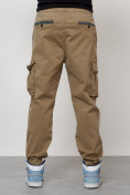Оптом Джинсы карго мужские с накладными карманами бежевого цвета 2424B, фото 8