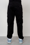 Оптом Джинсы карго мужские с накладными карманами черного цвета 2424Ch, фото 8