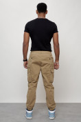 Оптом Джинсы карго мужские с накладными карманами бежевого цвета 2425B, фото 8