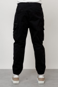 Оптом Джинсы карго мужские с накладными карманами черного цвета 2425Ch в Нижнем Новгороде, фото 4