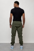 Оптом Джинсы карго мужские с накладными карманами цвета хаки 2425Kh в Перми, фото 11