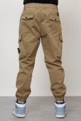 Оптом Джинсы карго мужские с накладными карманами бежевого цвета 2426B в Волгоградке, фото 4