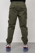 Оптом Джинсы карго мужские с накладными карманами цвета хаки 2426Kh, фото 4