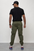 Оптом Джинсы карго мужские с накладными карманами цвета хаки 2426Kh в Уфе, фото 8