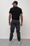 Оптом Джинсы карго мужские с накладными карманами темно-серого цвета 2426TC, фото 8