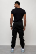 Оптом Джинсы карго мужские с накладными карманами черного цвета 2427Ch в Ижевск, фото 4