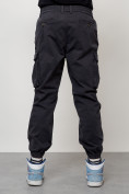 Оптом Джинсы карго мужские с накладными карманами темно-серого цвета 2427TC в Иркутске, фото 4
