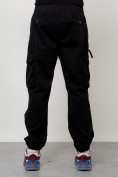 Оптом Джинсы карго мужские с накладными карманами черного цвета 2428Ch в Омске, фото 8