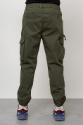 Оптом Джинсы карго мужские с накладными карманами цвета хаки 2428Kh в Перми, фото 4