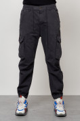 Оптом Джинсы карго мужские с накладными карманами темно-серого цвета 2428TC во Владивостоке