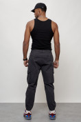 Оптом Джинсы карго мужские с накладными карманами темно-серого цвета 2428TC, фото 12